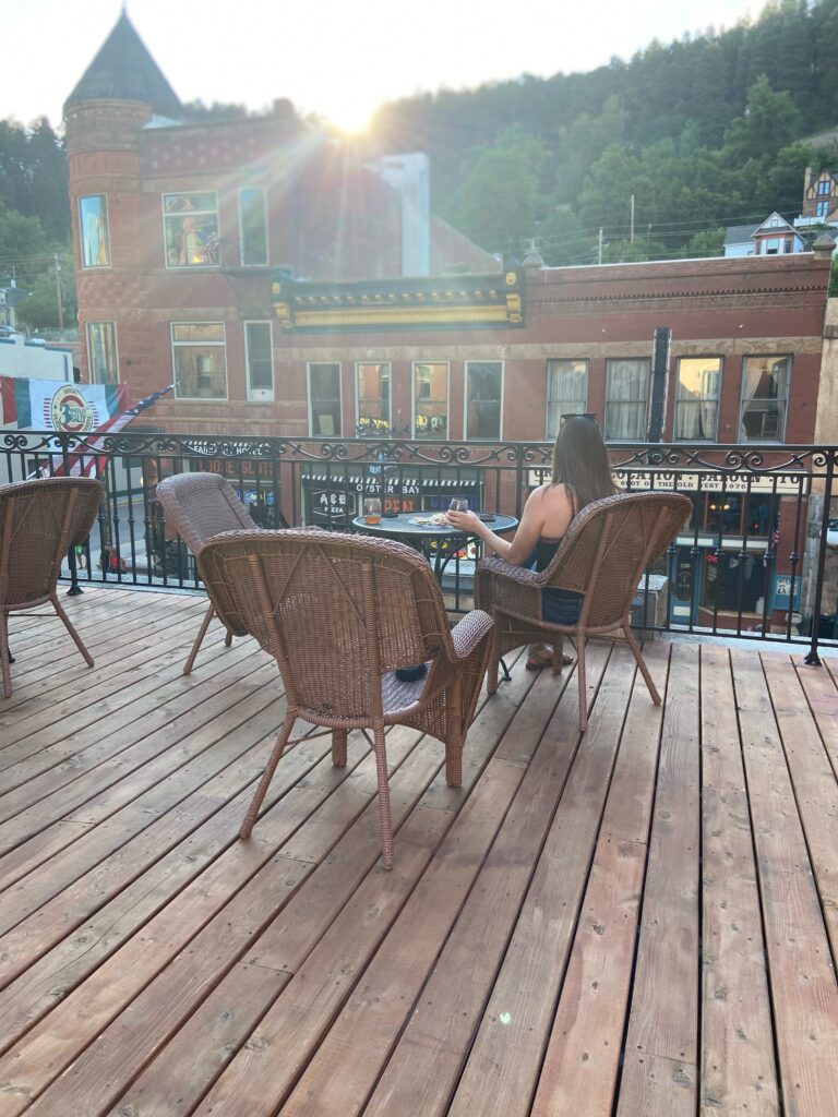 Patio at the Celebrity Hotel Deadwood Black Hills Honeymoon