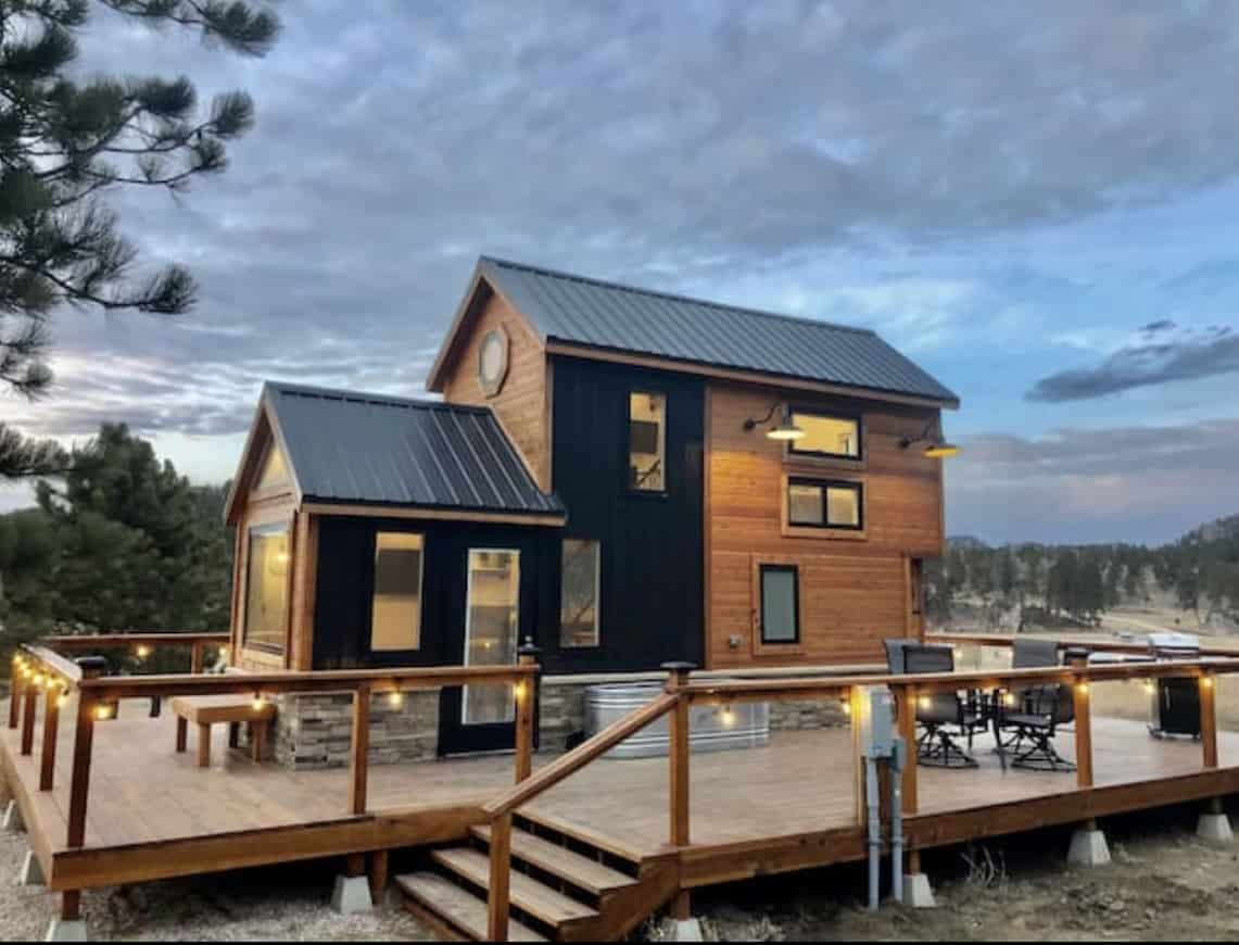 Outside of Tiny Home, The Tiny Bison Resort, Custer, SD, Black Hills Honeymoon