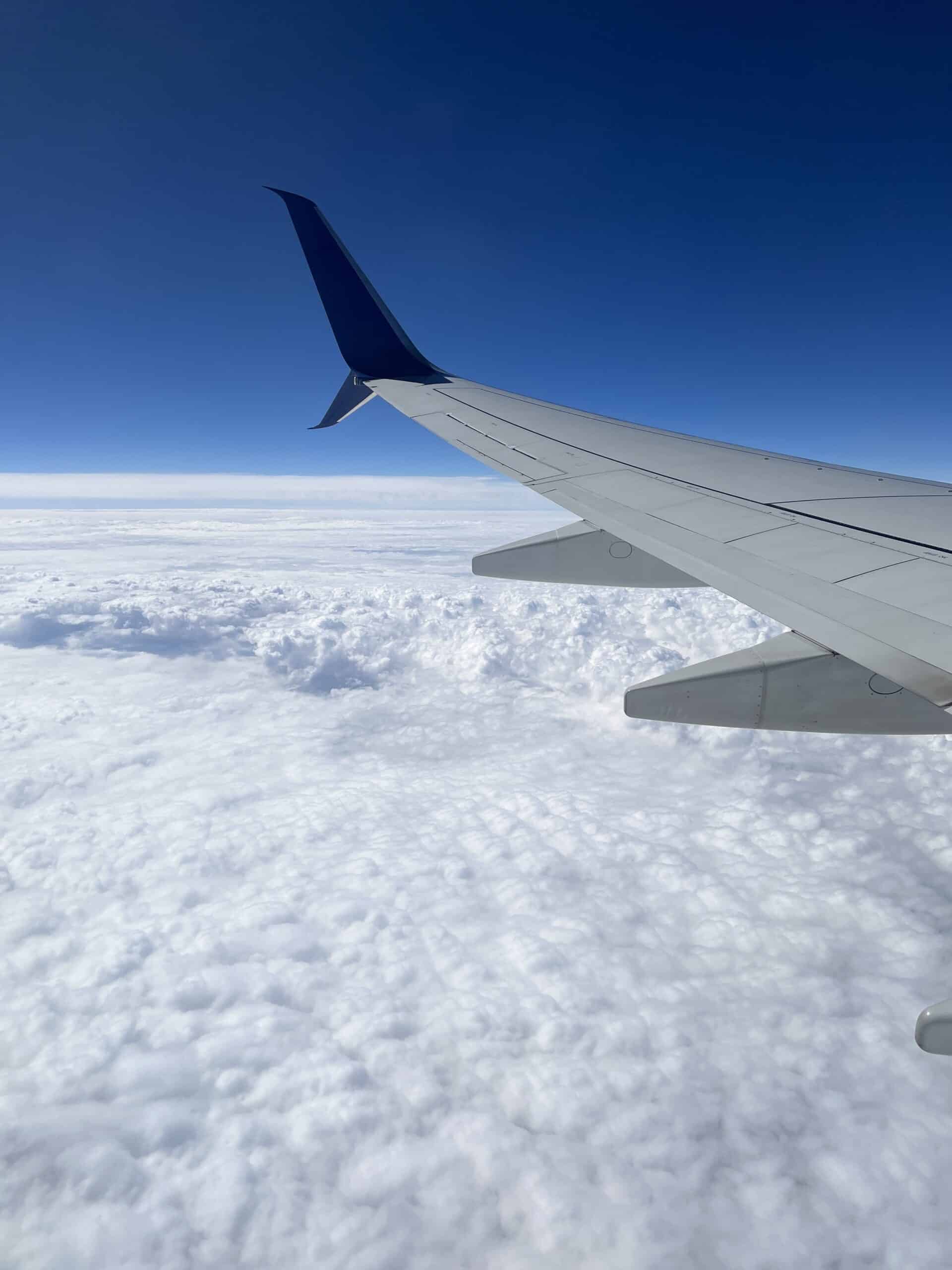 Photo of Airplane wing in the sky