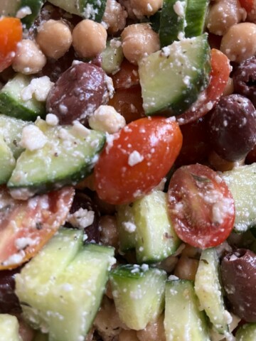 Photo of cucumber, tomato, chickpea salad