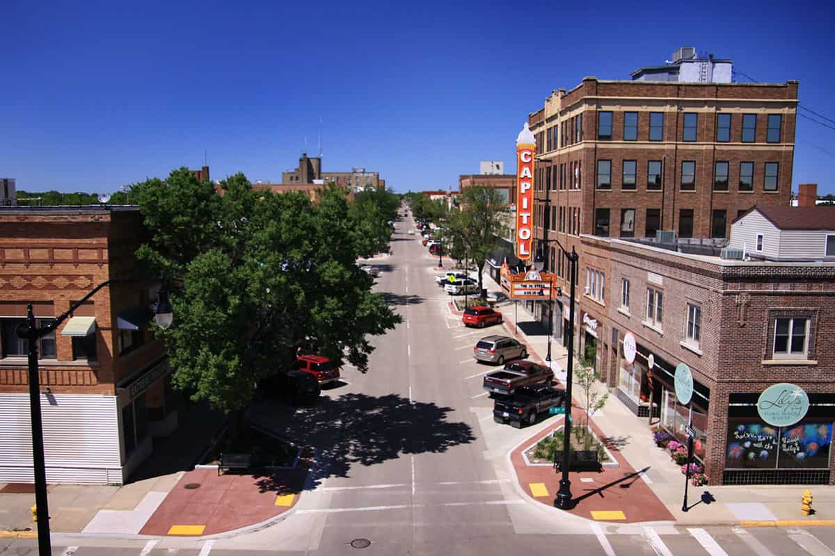 Aerial Image of Main Street, Aberdeen, SD