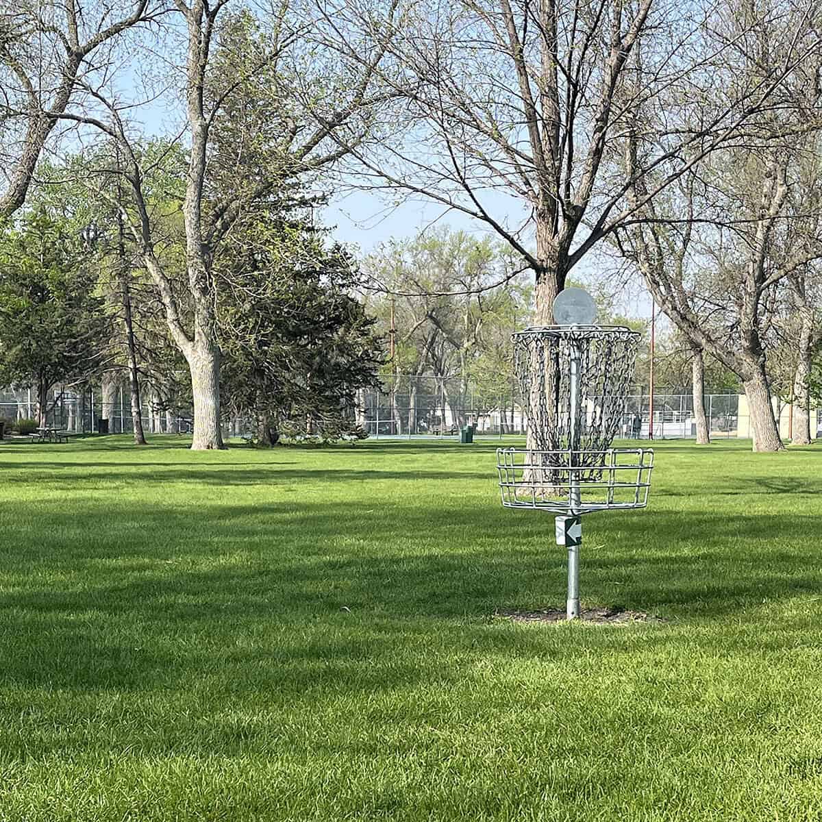 Frisbee Golf Cage at Melgaard Park in Aberdeen, SD