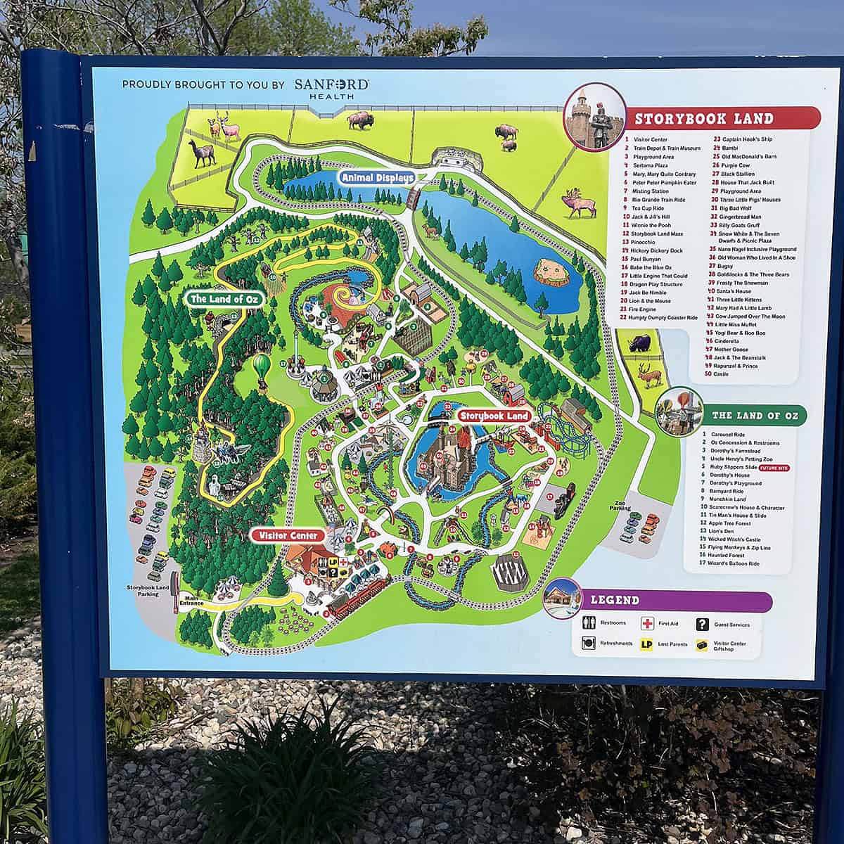 Map of Storybook Land in Aberdeen SD
