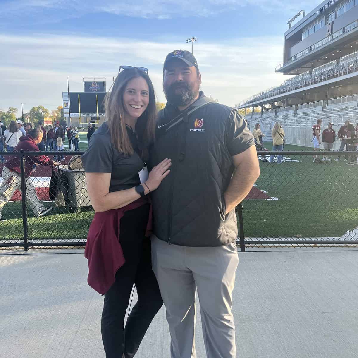 photo of aimee roy and her football coach husband