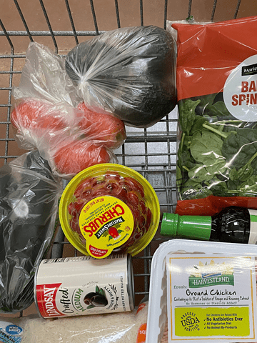 Photo of meal prep grocery cart