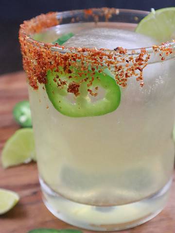 Photo of a spicy coconut water margarita