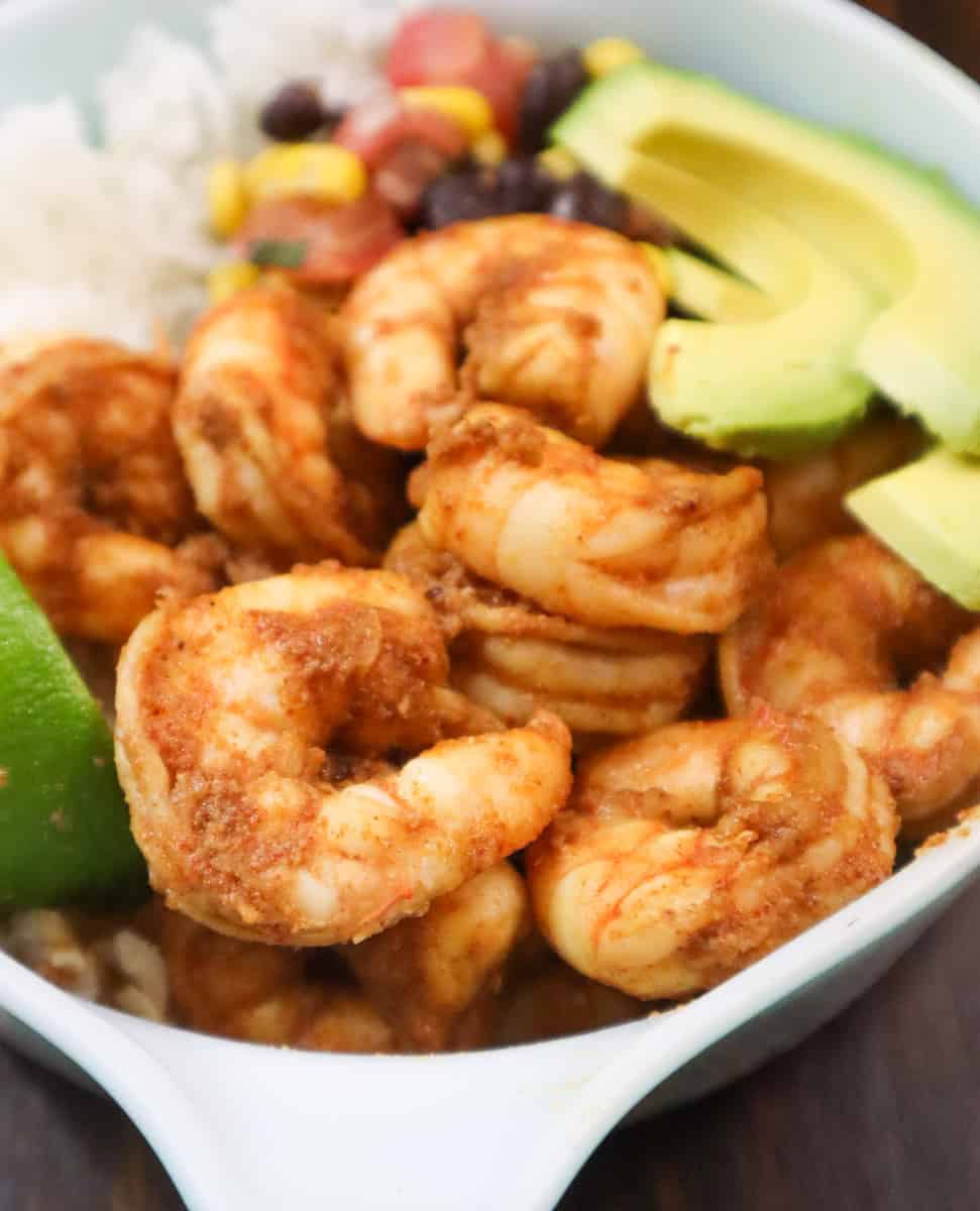 Photo of shrimp taco bowls. 